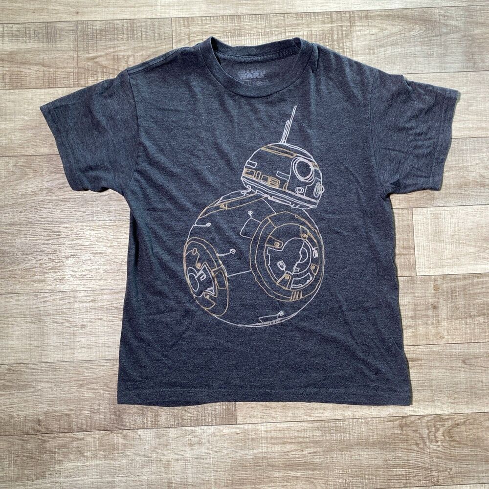 Star Wars BB-8 Gray & Orange Boys Graphic Tee Kids Size Medium
